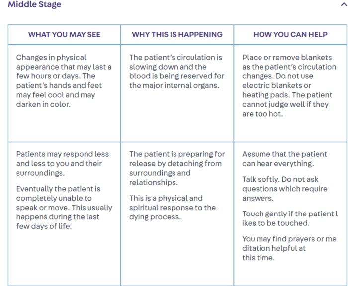 What happens during the dying process